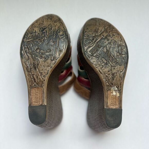 Born Women’s Size 8 Multicolor Open Toe Wedge Sandal - Picture 5 of 5